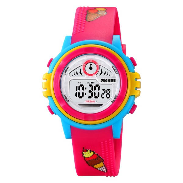 Дитячий спортивний годинник Skmei 2266IC Ice Cream Blue-Pink з електронним циферблатом та підсвічуванням