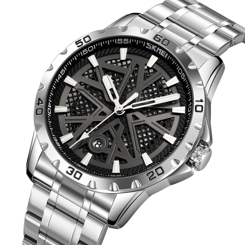 Мужские часы Skmei 9337SIBK Silver-Black