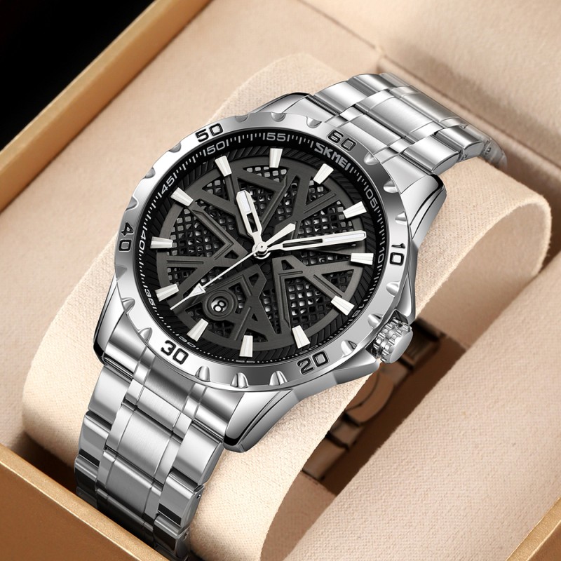 Мужские часы Skmei 9337SIBK Silver-Black