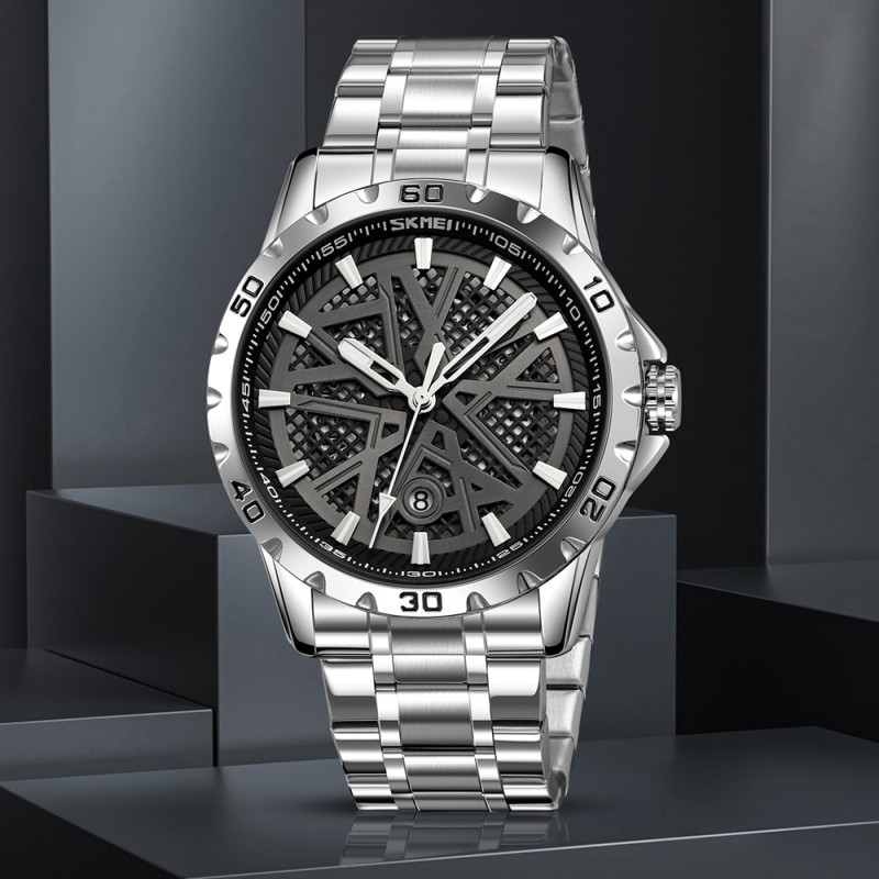 Мужские часы Skmei 9337SIBK Silver-Black