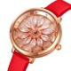 Жіночий годинник Skmei 2268MTRD Matte Red у класичному стилі з червоним шкіряним ремінцем