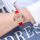 Жіночий годинник Skmei 2268MTRD Matte Red у класичному стилі з червоним шкіряним ремінцем