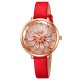 Жіночий годинник Skmei 2268MTRD Matte Red у класичному стилі з червоним шкіряним ремінцем