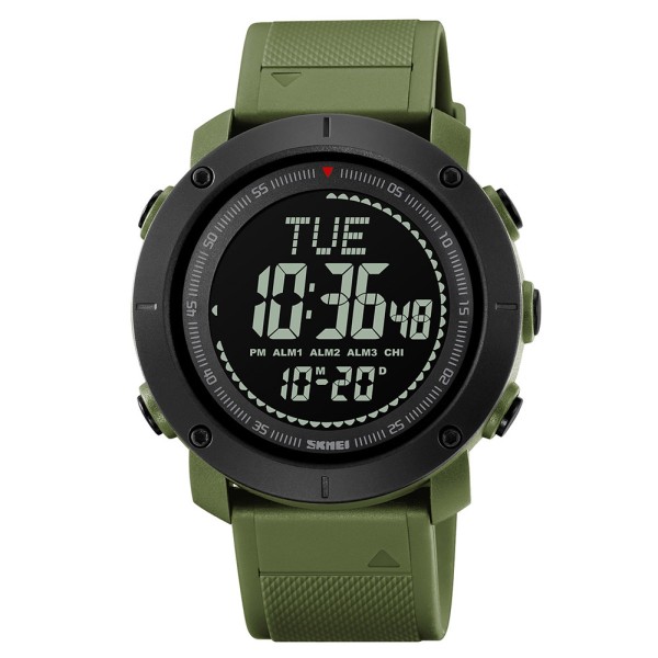 Мужские тактические часы Skmei 2095AG Army Green с компасом и влагозащитой 5 ATM