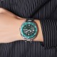 Мужские классические часы Skmei 2256GN Green с серебристым браслетом и минеральным стеклом