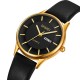 Жіночий класичний годинник Skmei 2251GDBK Gold-Black з мінеральним склом та шкіряним ремінцем
