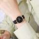 Жіночий класичний годинник Skmei 2251GDBK Gold-Black з мінеральним склом та шкіряним ремінцем
