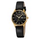 Жіночий класичний годинник Skmei 2251GDBK Gold-Black з мінеральним склом та шкіряним ремінцем