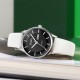 Жіночий годинник Skmei 2251SIWT Silver-White зі сріблястим корпусом та білим шкіряним ремінцем