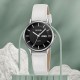 Жіночий годинник Skmei 2251SIWT Silver-White зі сріблястим корпусом та білим шкіряним ремінцем