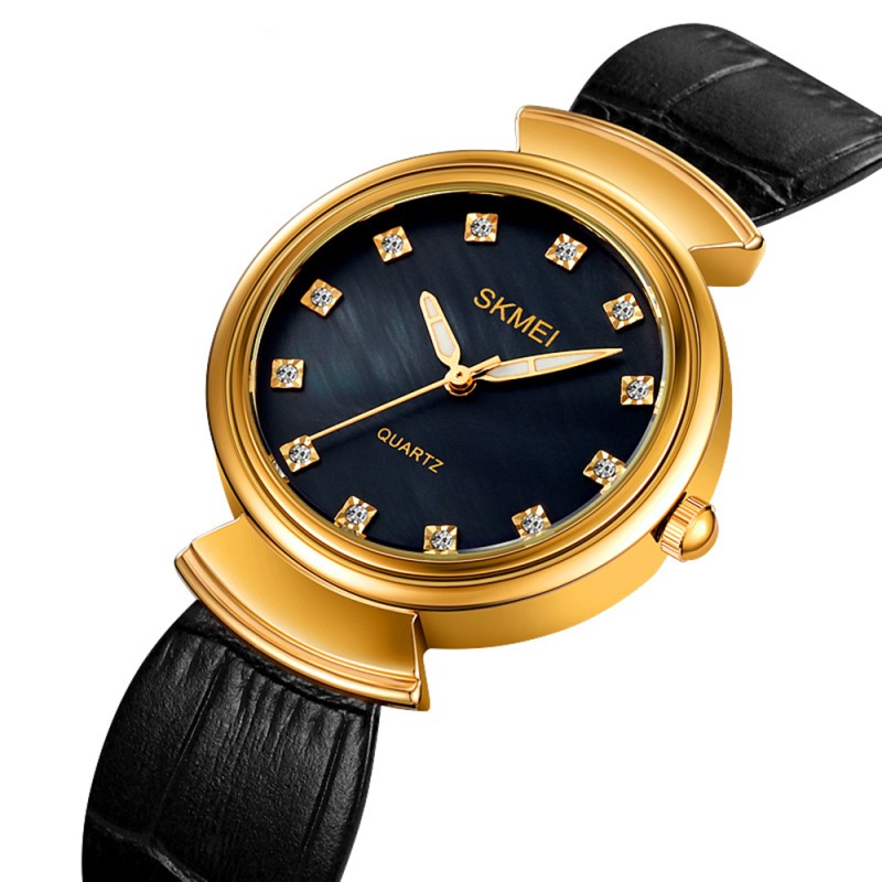 Жіночий годинник Skmei 2165GDBKBK Gold-Black-Black у класичному стилі з люмінесцентним підсвічуванням