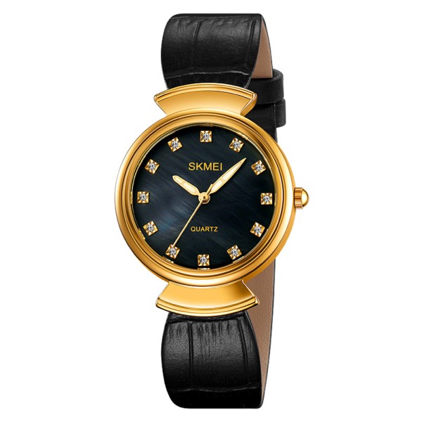 Жіночий годинник Skmei 2165GDBKBK Gold-Black-Black у класичному стилі з люмінесцентним підсвічуванням