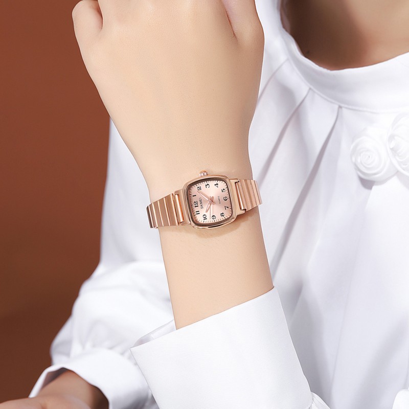 Жіночий годинник Skmei 2292RG-AC Rose Gold Numbers у кольорі рожеве золото з мінеральним склом