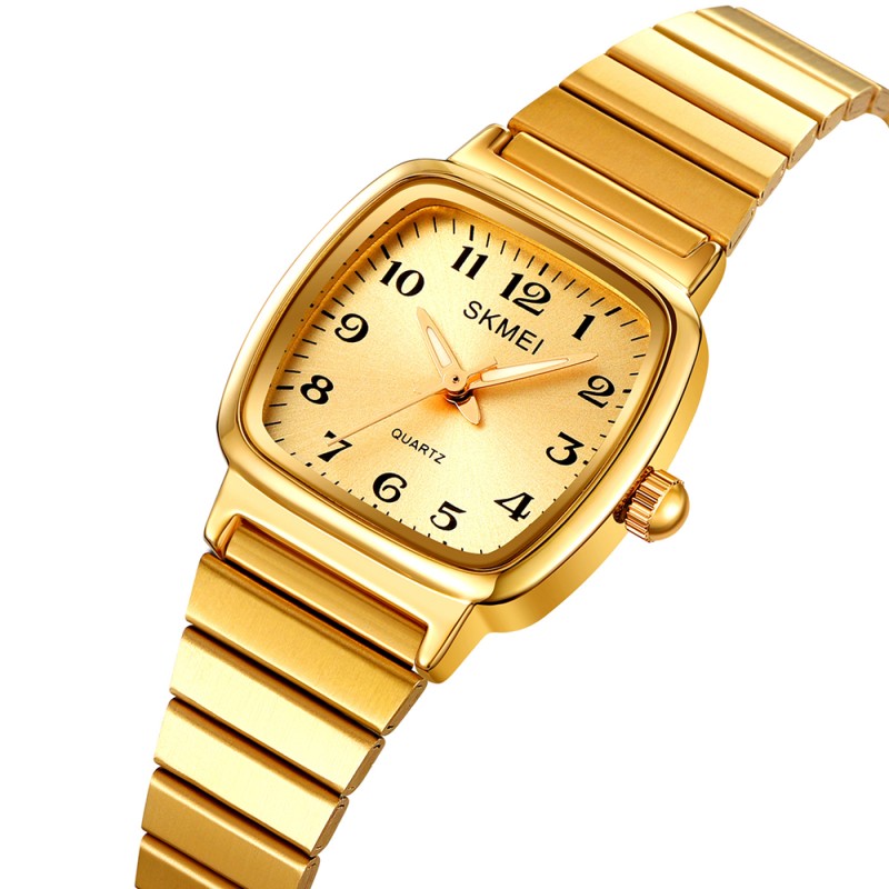 Жіночий годинник Skmei 2292GD-AC Gold Numbers у класичному золотистому стилі з мінеральним склом