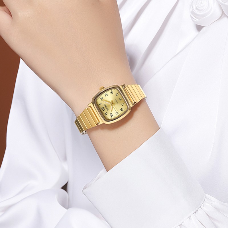 Жіночий годинник Skmei 2292GD-AC Gold Numbers у класичному золотистому стилі з мінеральним склом