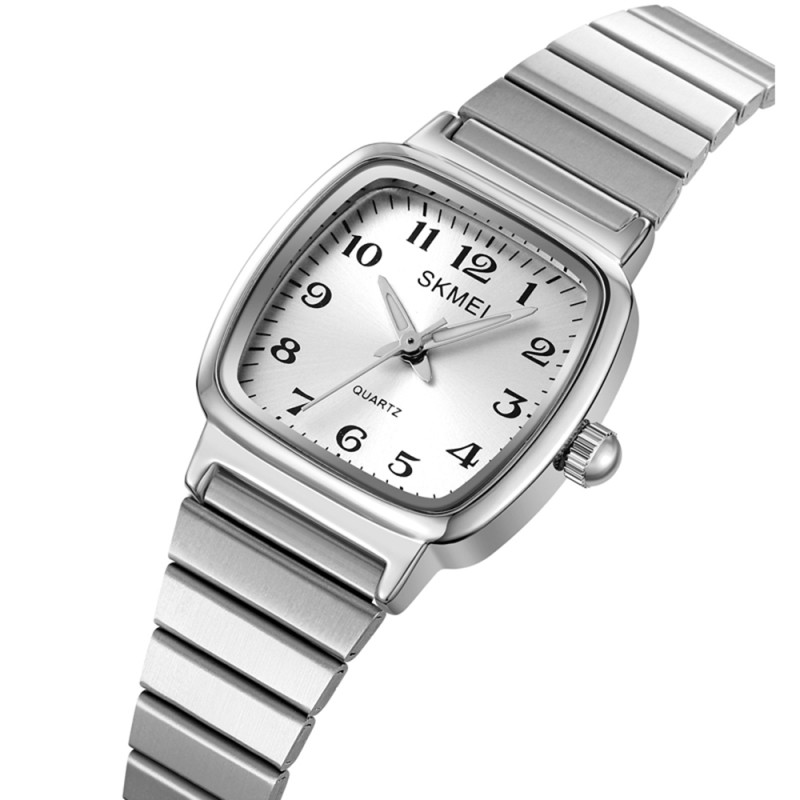 Жіночий годинник Skmei 2292SI-AC Silver Numbers сріблястий з мінеральним склом та металевим браслетом