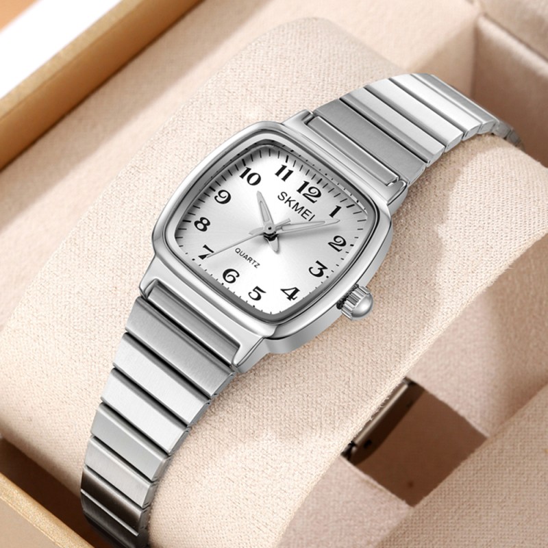 Жіночий годинник Skmei 2292SI-AC Silver Numbers сріблястий з мінеральним склом та металевим браслетом