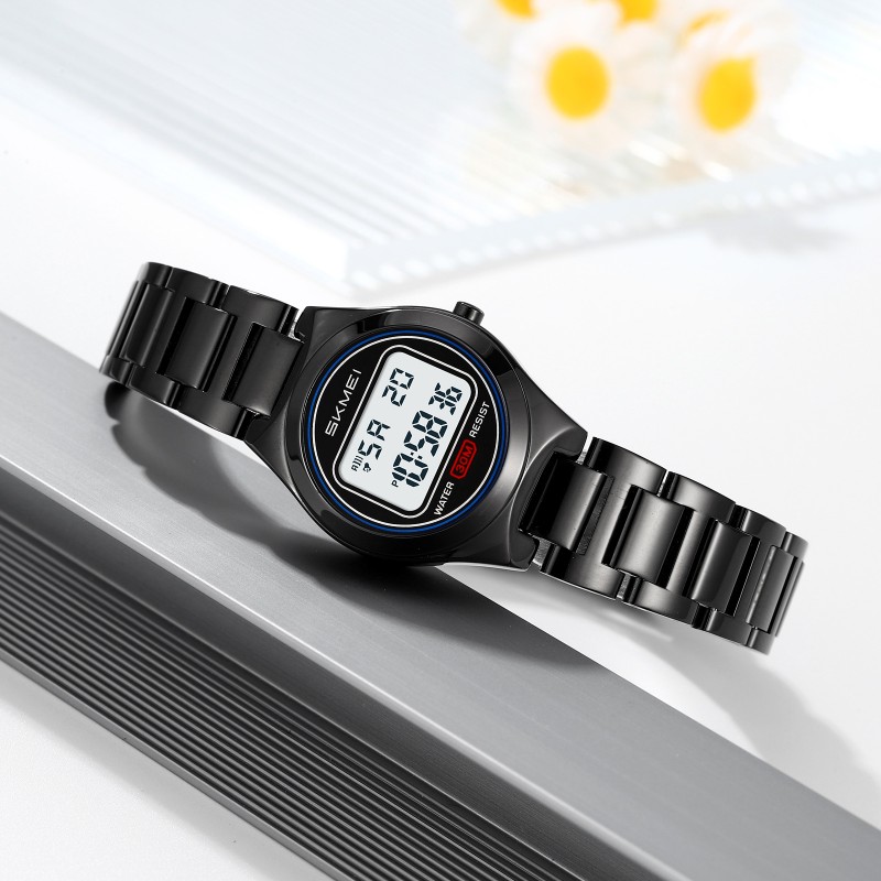 Жіночий годинник Skmei 2334BK Black SALE 2025 – класичний електронний аксесуар з підсвічуванням