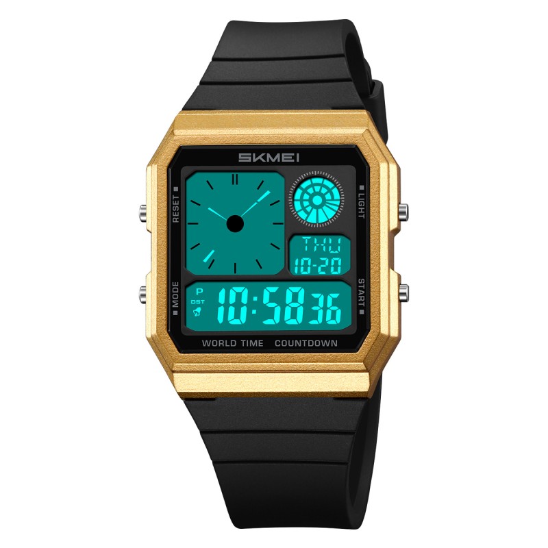 Наручные часы Skmei 2347BKGD Gold-Black электронные с будильником и хронографом