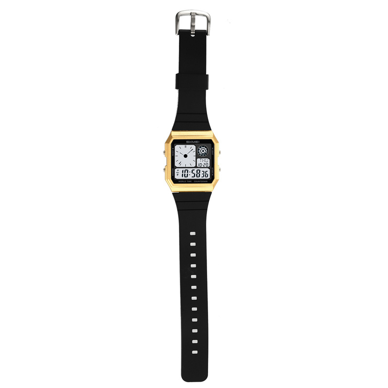 Наручные часы Skmei 2347BKGD Gold-Black электронные с будильником и хронографом
