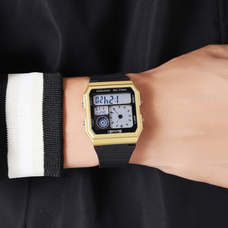 Наручные часы Skmei 2347BKGD Gold-Black электронные с будильником и хронографом