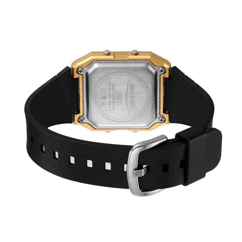 Наручные часы Skmei 2347BKGD Gold-Black электронные с будильником и хронографом