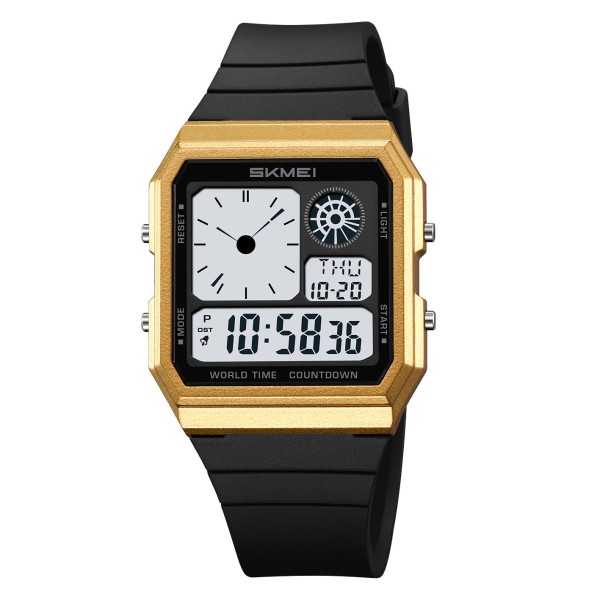 Наручные часы Skmei 2347BKGD Gold-Black электронные с будильником и хронографом