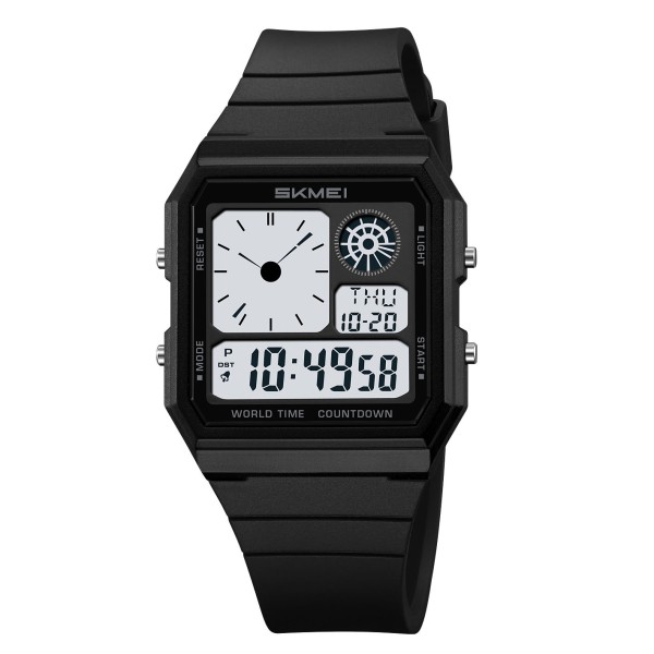 Наручний годинник Skmei 2347BKWT Black-White електронний спортивний з підсвічуванням
