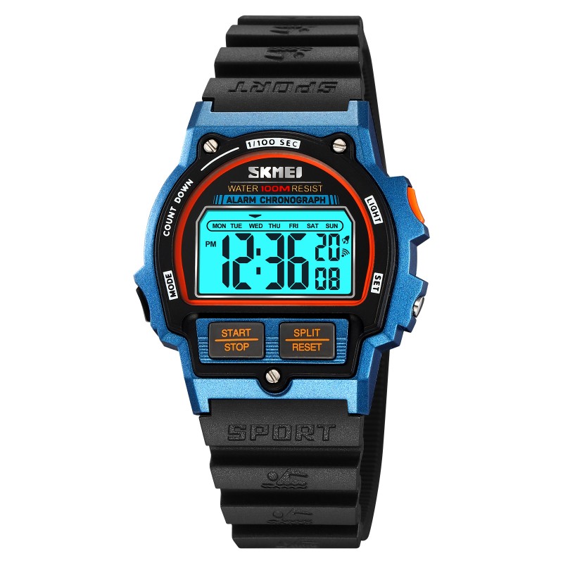Спортивний годинник Skmei 2263BKBU Black-Blue з водозахистом 10 ATM та електронним циферблатом