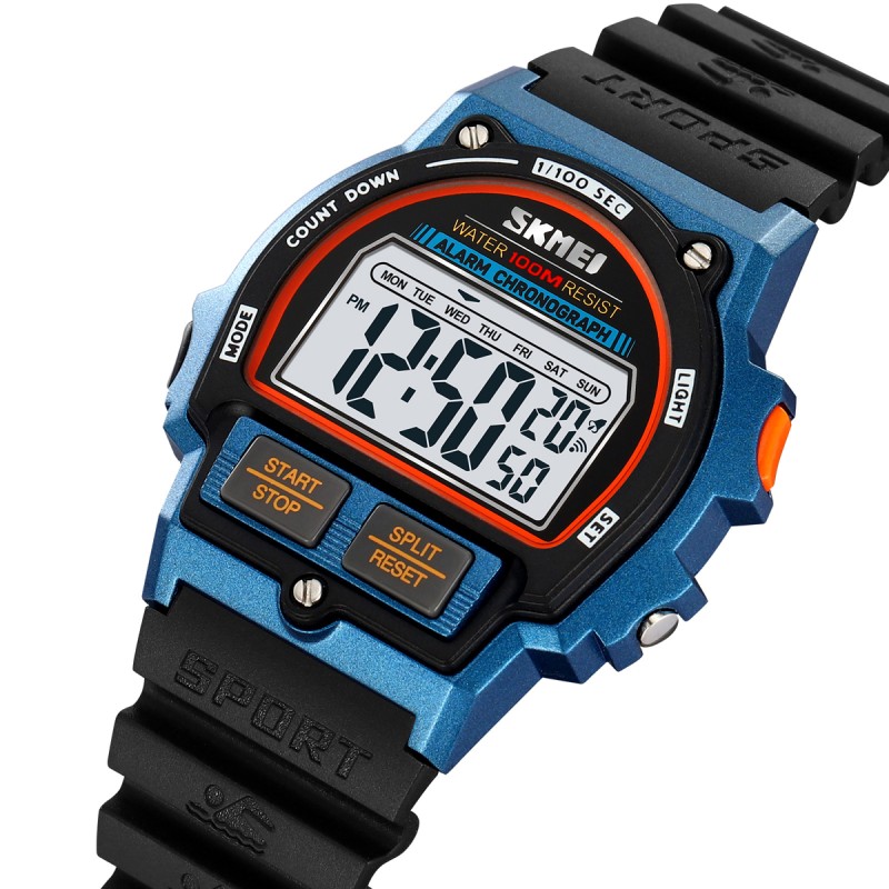 Спортивний годинник Skmei 2263BKBU Black-Blue з водозахистом 10 ATM та електронним циферблатом
