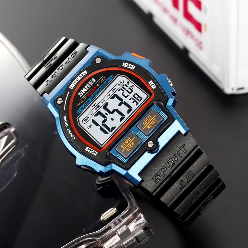 Спортивний годинник Skmei 2263BKBU Black-Blue з водозахистом 10 ATM та електронним циферблатом