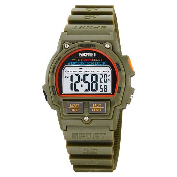 Спортивные часы Skmei 2263AG Army Green с водонепроницаемостью 10 ATM и электронным циферблатом