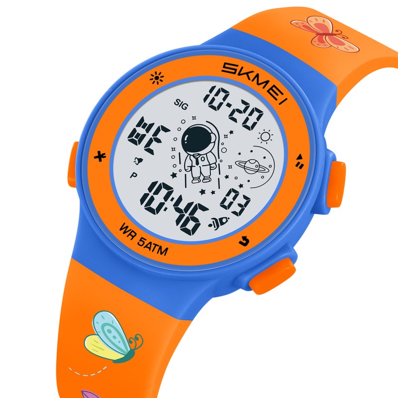 Спортивний годинник Skmei 2267OGBT Batterfly-Orange з електронним циферблатом та захистом 5 ATM