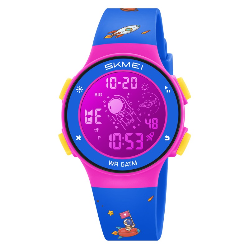 Годинник Skmei 2267SP Spacecraft Blue-Pink-Yellow — спортивний електронний годинник унісекс