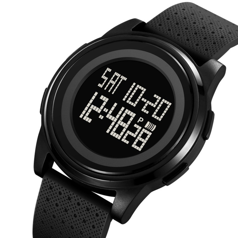 Мужские спортивные часы Skmei 2378BKBK Black с электронным циферблатом и водозащитой 5 ATM