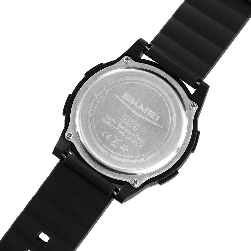Мужские спортивные часы Skmei 2378BKBK Black с электронным циферблатом и водозащитой 5 ATM