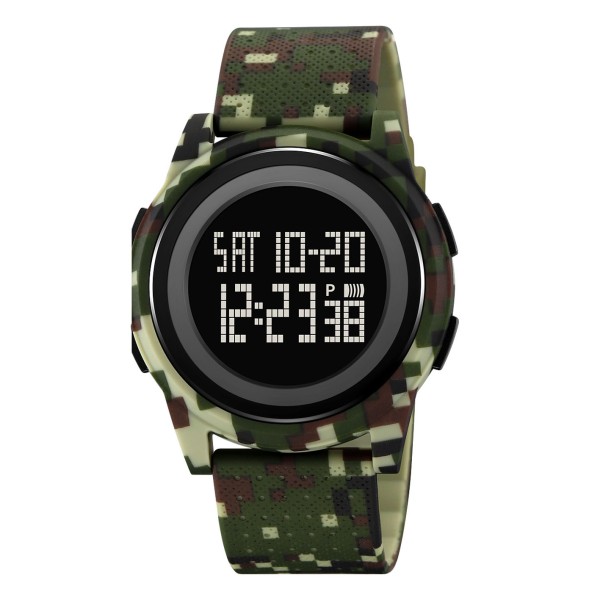 Мужские спортивные часы Skmei 2378CMAG Camo Army Green с электронным циферблатом и защитой 5 ATM