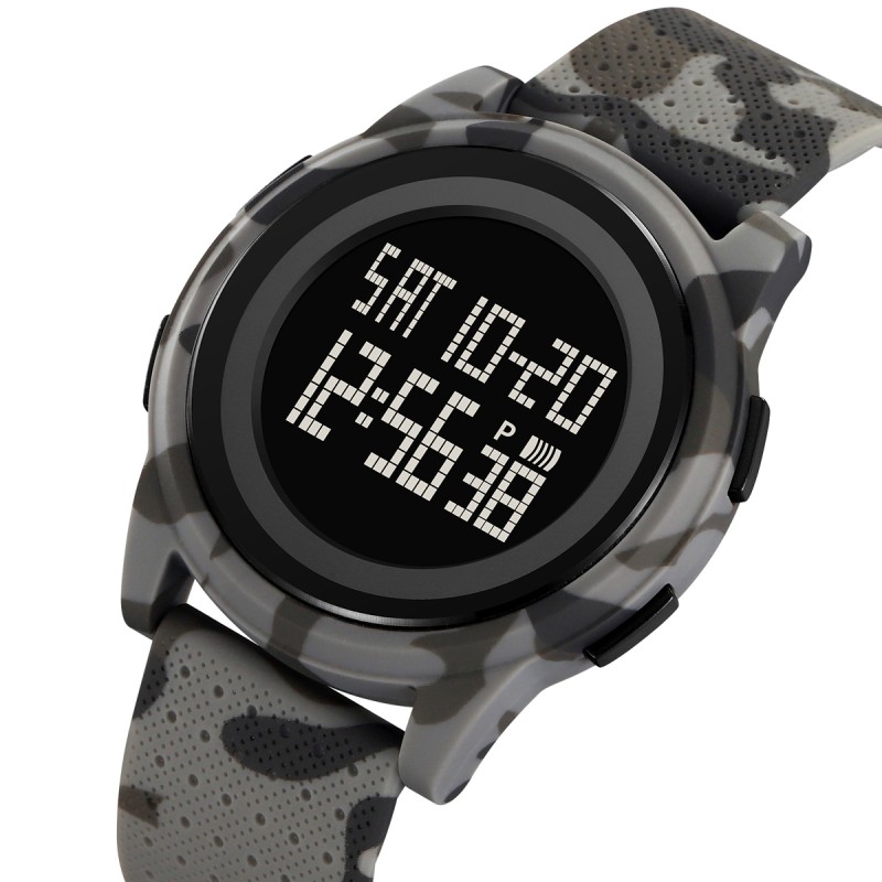 Чоловічий спортивний годинник Skmei 2378CMGY Camo Gray з електронним циферблатом та водозахистом 5 ATM