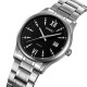 Чоловічий класичний годинник Skmei 2158SIBK Silver-Black з металевим браслетом та мінеральним склом