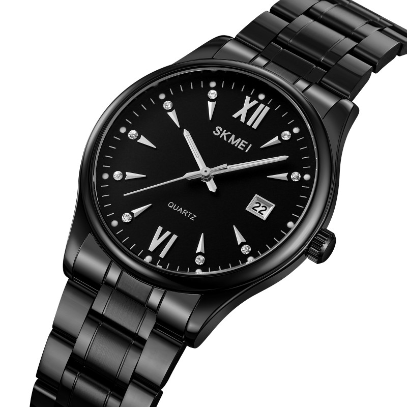 Чоловічий годинник Skmei 2158BKBK All Black з металевим браслетом та мінеральним склом