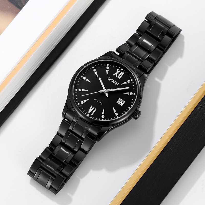 Чоловічий годинник Skmei 2158BKBK All Black з металевим браслетом та мінеральним склом