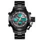 Чоловічий годинник Skmei 1515BK Black з комбінованим циферблатом та металевим браслетом