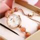 Жіночий годинник Skmei 1983PK Pink STOPPED з мінеральним склом та браслетом кольору рожеве золото