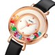 Женские классические часы Skmei 2041RG Rose Gold с минеральным стеклом и кожаным ремешком