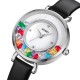 Жіночий класичний годинник Skmei 2041SI Silver STOPPED зі шкіряним ремінцем та мінеральним склом