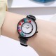 Жіночий класичний годинник Skmei 2041BK Black з білим циферблатом та шкіряним ремінцем