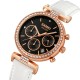Жіночий годинник Skmei 2089RGWT Rose Gold-White з хронографом та шкіряним ремінцем