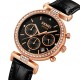 Жіночий годинник Skmei 2089RGBK Rose Gold-Black з хронографом та шкіряним ремінцем