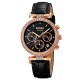 Жіночий годинник Skmei 2089RGBK Rose Gold-Black з хронографом та шкіряним ремінцем