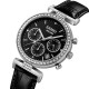 Женские часы Skmei 2089SIBK Silver-Black с кожаным ремешком и хронографом